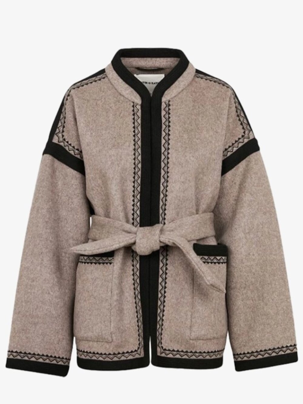Antik Batik William Kimono Jacket - Grey Wool- Cotton inside